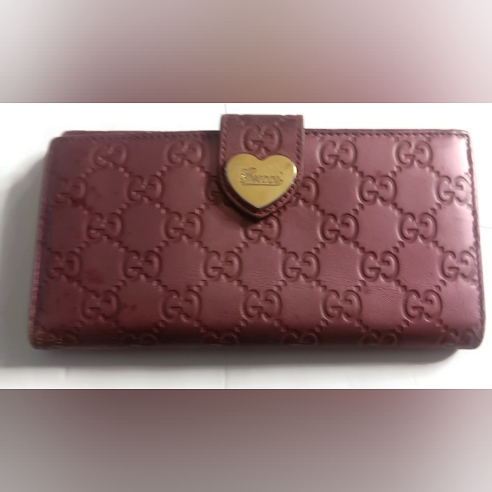 GUCCI GG BEAUTIFUL CLASSIC VINTAGE LEATHER WALLET,ROSE